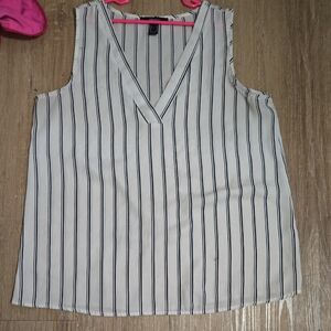 Forever 21 V-Neck Striped Tank Top